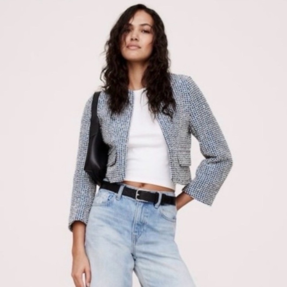 Banana Republic Italian Cropped Bouclé Lady Jacket size 8